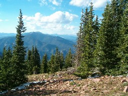 View from Mt Phillips Camp (with hail on ground)